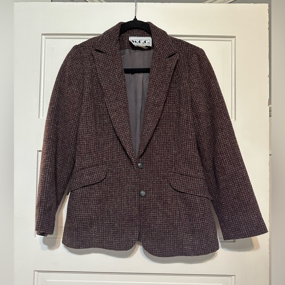 Vintage purple wool blazer - Picture 1 of 7